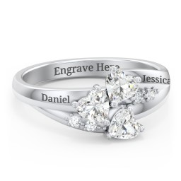 Heart Cluster Ring with Accents