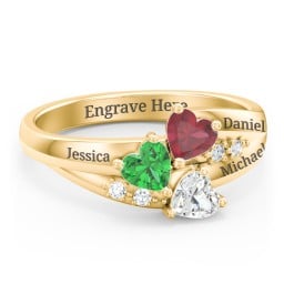 Heart Cluster Ring with Accents