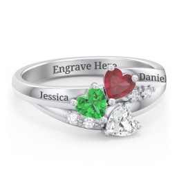 Heart Cluster Ring with Accents