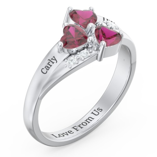 Heart Cluster Ring with Accents