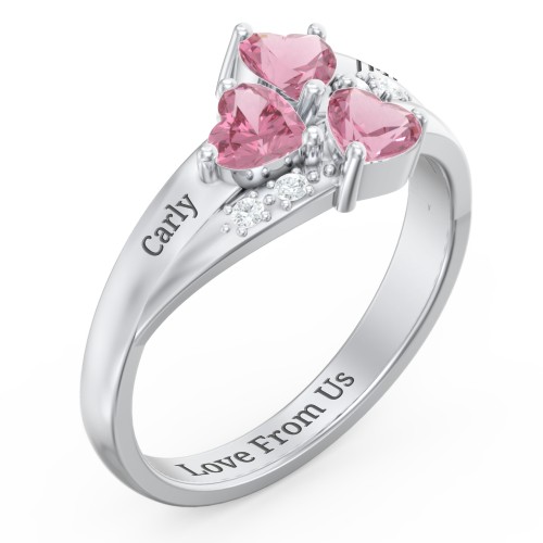 Heart Cluster Ring with Accents