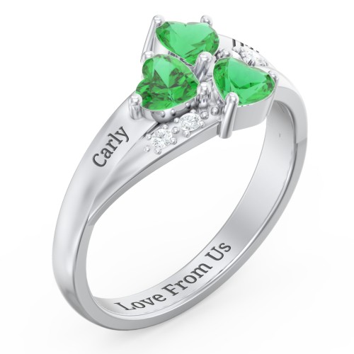 Heart Cluster Ring with Accents