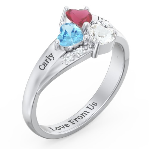 Heart Cluster Ring with Accents