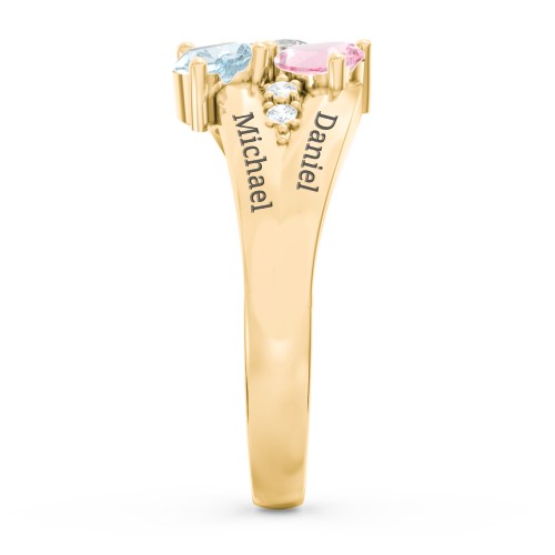Heart Cluster Ring with Accents