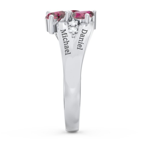 Heart Cluster Ring with Accents