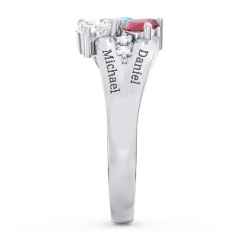 Heart Cluster Ring with Accents