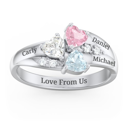 Heart Cluster Ring with Accents