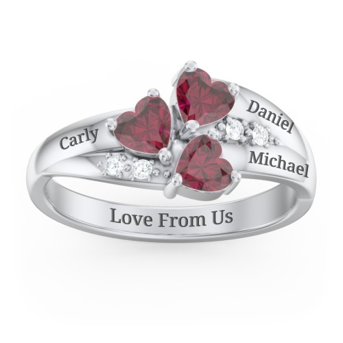 Heart Cluster Ring with Accents