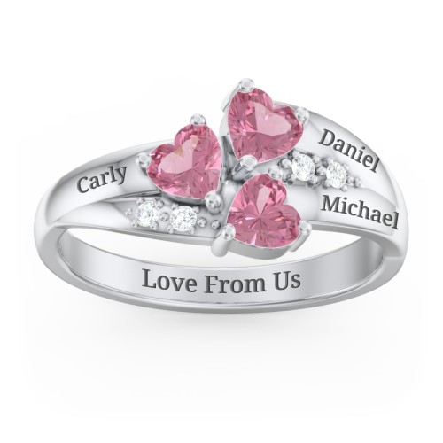Heart Cluster Ring with Accents