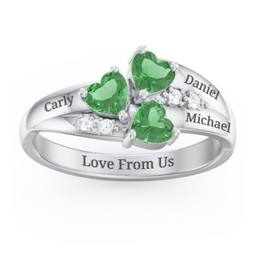 Heart Cluster Ring with Accents