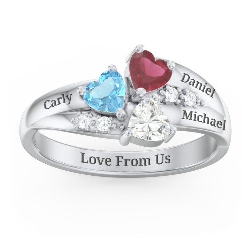 Heart Cluster Ring with Accents
