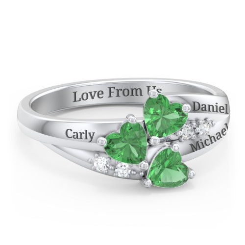 Heart Cluster Ring with Accents