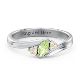 Twisted Marquise Ring with Shoulder Accents