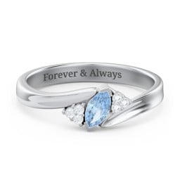 Twisted Marquise Ring with Shoulder Accents