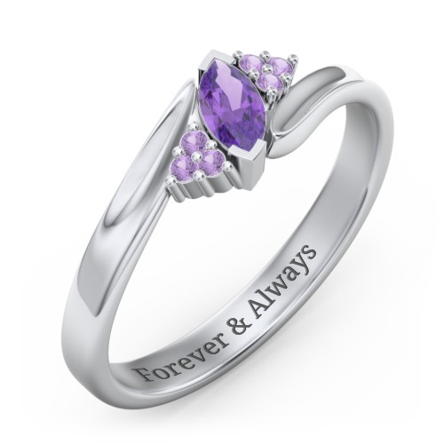 Twisted Marquise Ring with Shoulder Accents