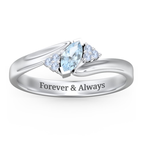 Twisted Marquise Ring with Shoulder Accents