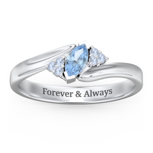 Twisted Marquise Ring with Shoulder Accents