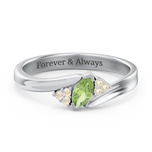 Twisted Marquise Ring with Shoulder Accents