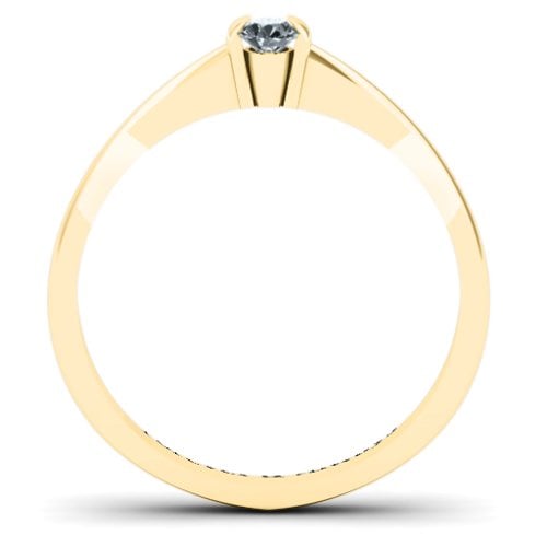 Semi Bezel Set Solitaire Ring – 9kt Yellow Gold with Cubic Zirconia