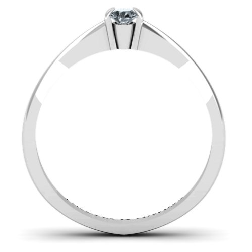 Semi Bezel Set Solitaire Ring – Sterling Silver with Diamond