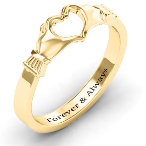 Sculpted Hand Heart Ring