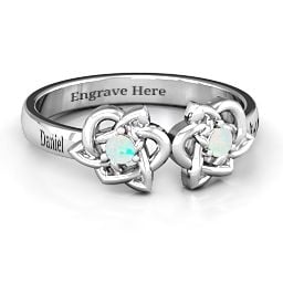 Double Celtic Gemstone Ring