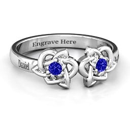 Double Celtic Gemstone Ring