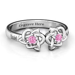 Double Celtic Gemstone Ring