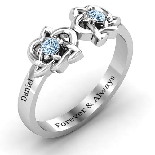 Double Celtic Gemstone Ring