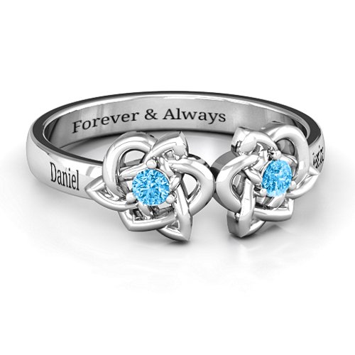 Double Celtic Gemstone Ring