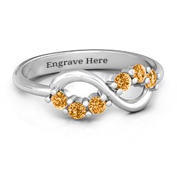 Split Infinity Ring in 925 Sterling Silver with Citrine
