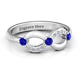 Three Stone Infinity Ring with Accents