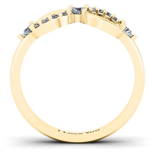 Three Stone Infinity Ring with Accents