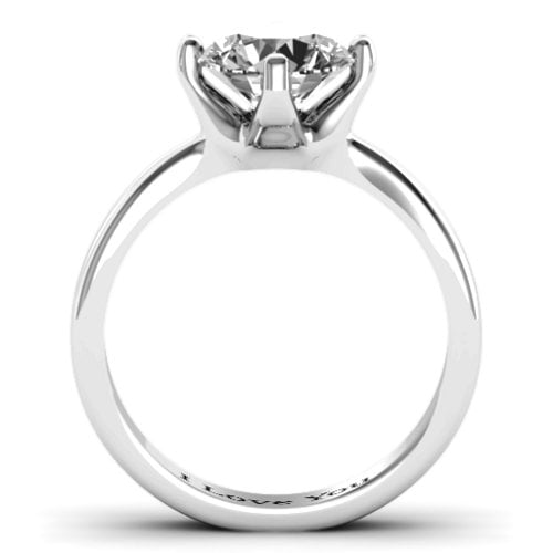 Large Stone Solitaire Ring – Sterling Silver with White Premium Zirconia