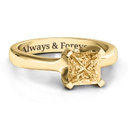 Large Princess Solitaire Ring