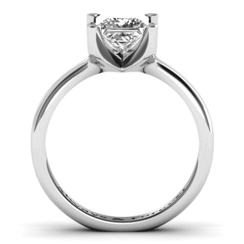 Large Princess Solitaire Ring – Sterling Silver with White Premium Zirconia