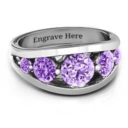 5 Stone Split Shank Ring