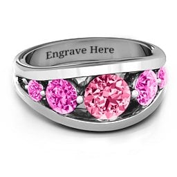 5 Stone Split Shank Ring