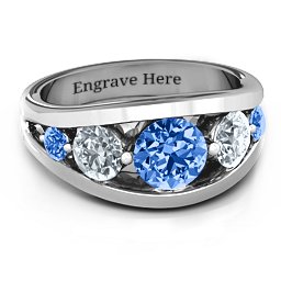5 Stone Split Shank Ring