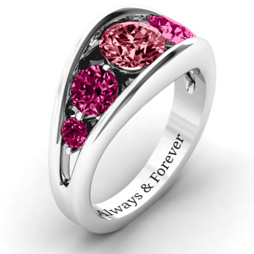 5 Stone Split Shank Ring