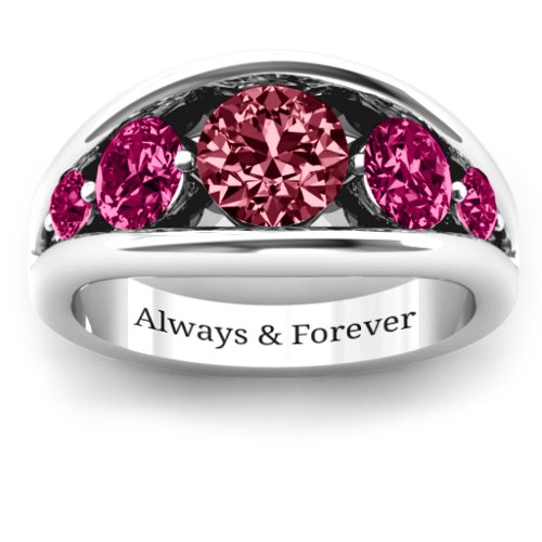 5 Stone Split Shank Ring