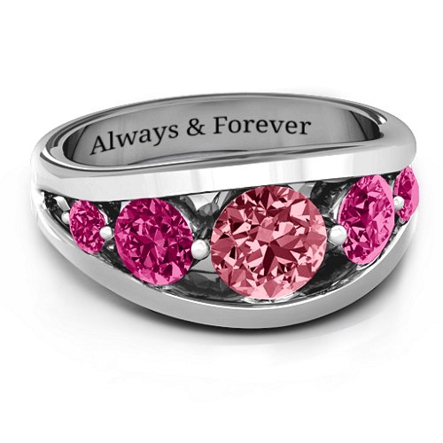 5 Stone Split Shank Ring