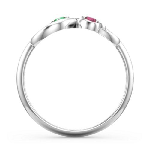 Pair of Hearts Infinity Ring with Gemstones