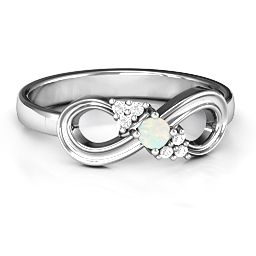 Solitaire Infinity Ring with Accents