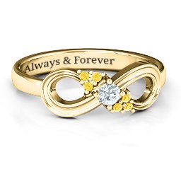 Solitaire Infinity Ring with Accents