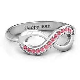 Infinity Ring with Single Accent Row