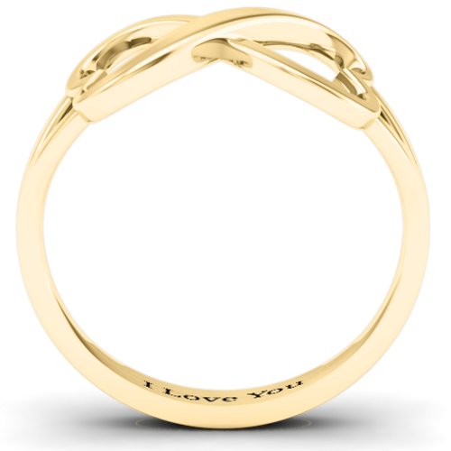 Simple Double Heart Infinity Ring – 9kt Yellow Gold