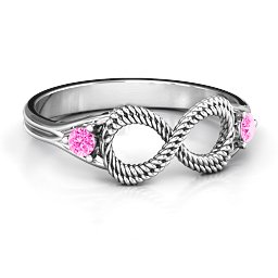 Braided Infinity Ring with Two Stones
