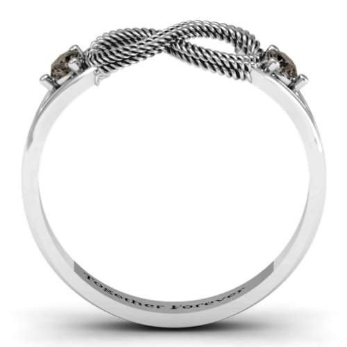 Braided Infinity Ring with Two Stones