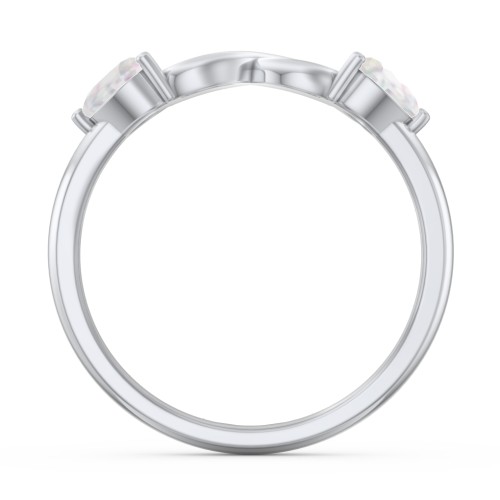 Two Hearts to Infinity Ring – Sterling Silver with Opal